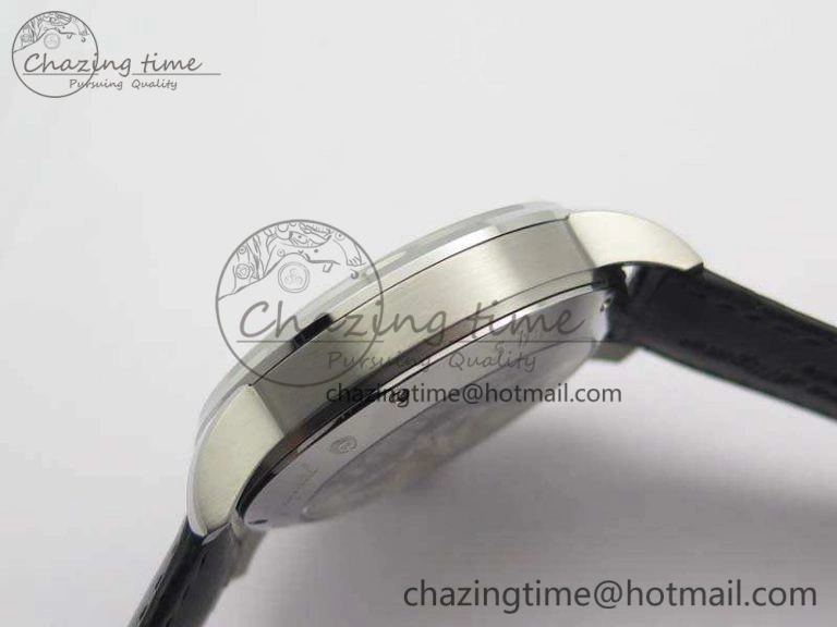 Senator Meissen Tourbillon Double Date SS White Dial On Black Leather Strap