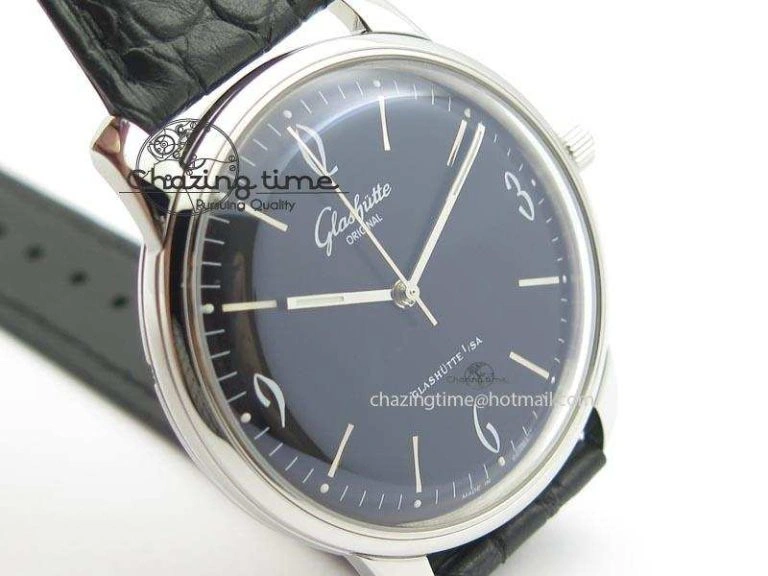 Senator Sixties SS Black Dial On Black Leather Strap A3959