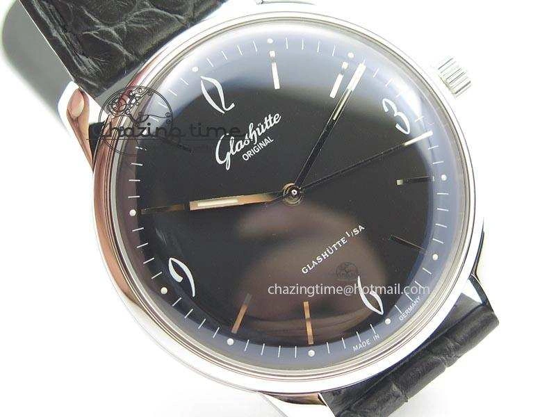 Senator Sixties SS Black Dial On Black Leather Strap A3959