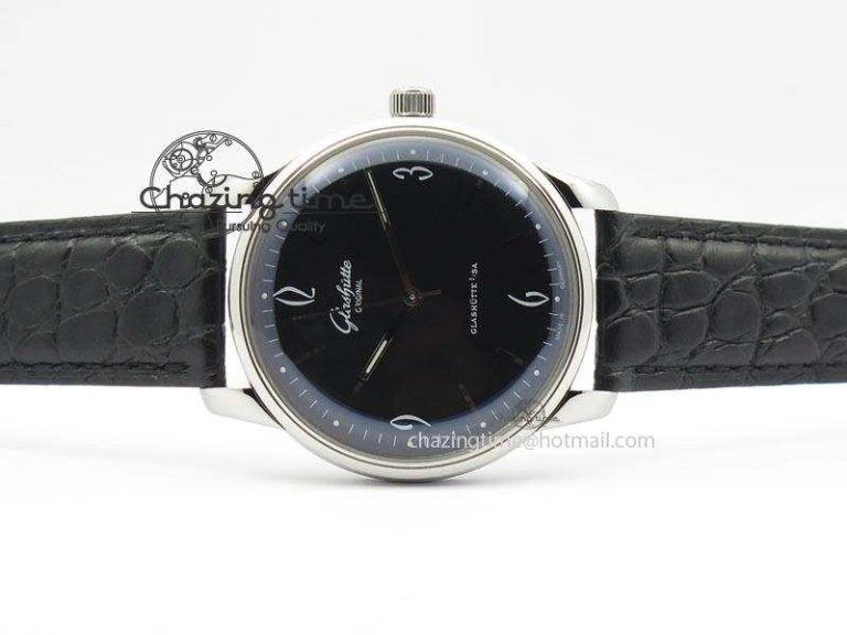 Senator Sixties SS Black Dial On Black Leather Strap A3959