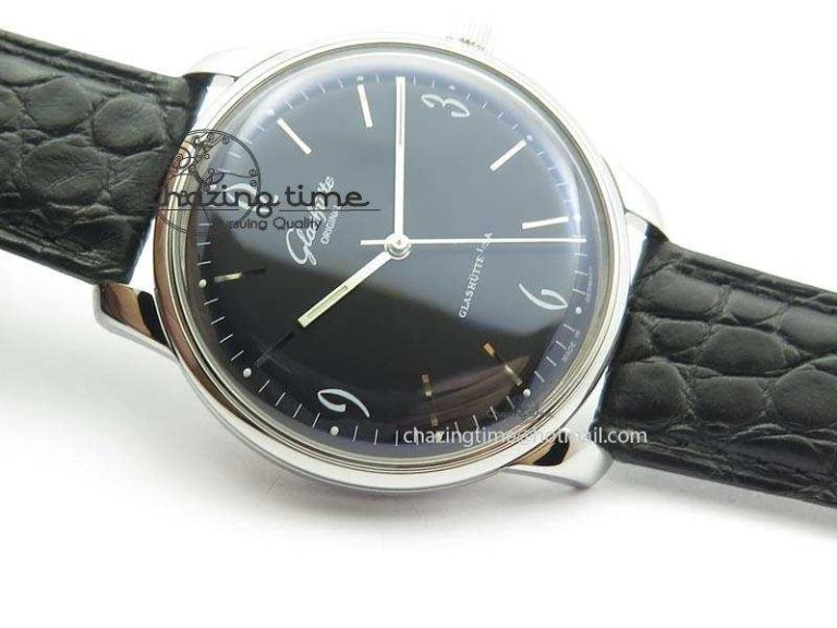Senator Sixties SS Black Dial On Black Leather Strap A3959