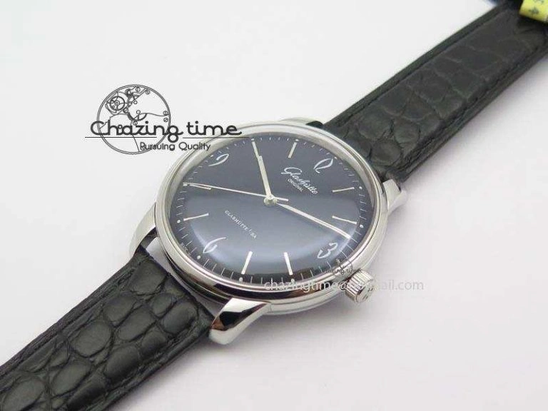 Senator Sixties SS Black Dial On Black Leather Strap A3959