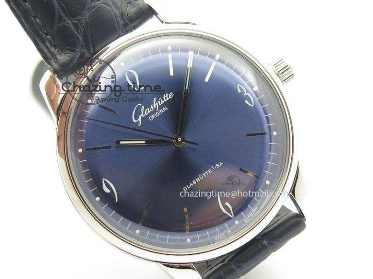 Senator Sixties SS Blue Dial On Black Leather Strap A3959