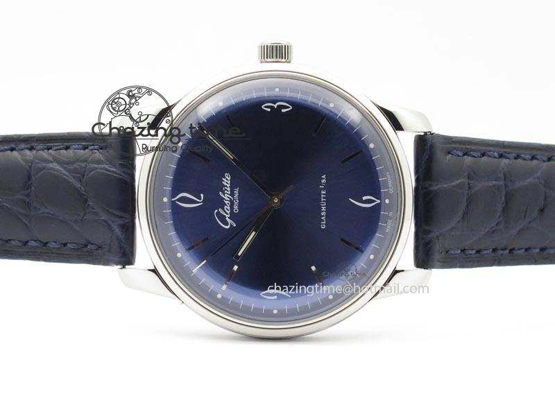 Senator Sixties SS Blue Dial On Black Leather Strap A3959