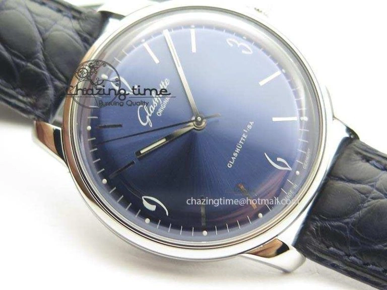 Senator Sixties SS Blue Dial On Black Leather Strap A3959