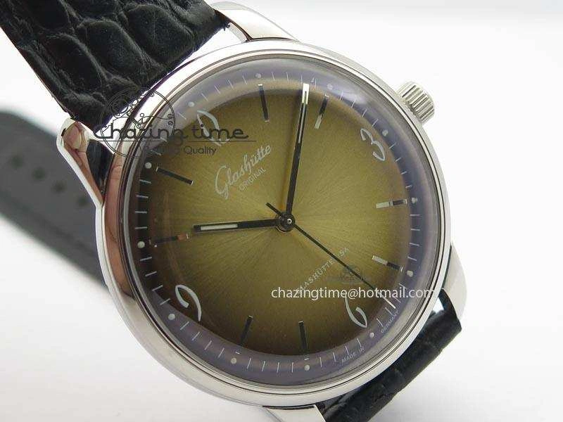 Senator Sixties SS Gold Dial On Black Leather Strap A3959