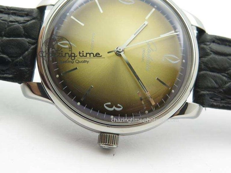 Senator Sixties SS Gold Dial On Black Leather Strap A3959