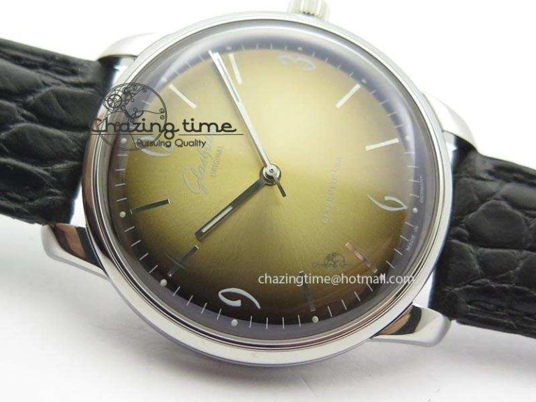 Senator Sixties SS Gold Dial On Black Leather Strap A3959