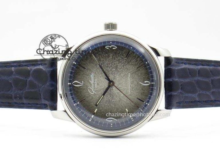 Senator Sixties SS Gray Dial On Blue Leather Strap A3959
