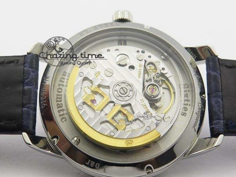 Senator Sixties SS Gray Dial On Blue Leather Strap A3959