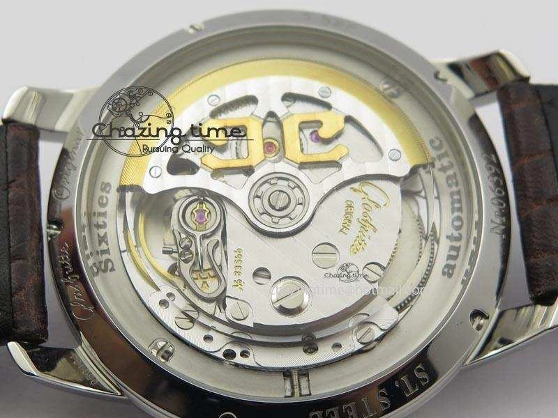 Senator Sixties SS Red Dial On Brown Leather Strap A3959