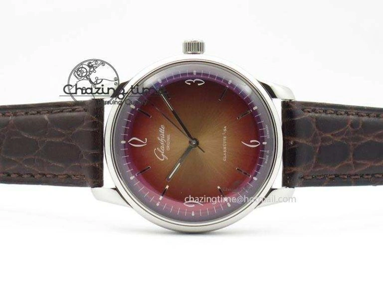 Senator Sixties SS Red Dial On Brown Leather Strap A3959