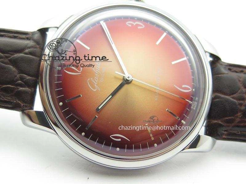 Senator Sixties SS Red Dial On Brown Leather Strap A3959