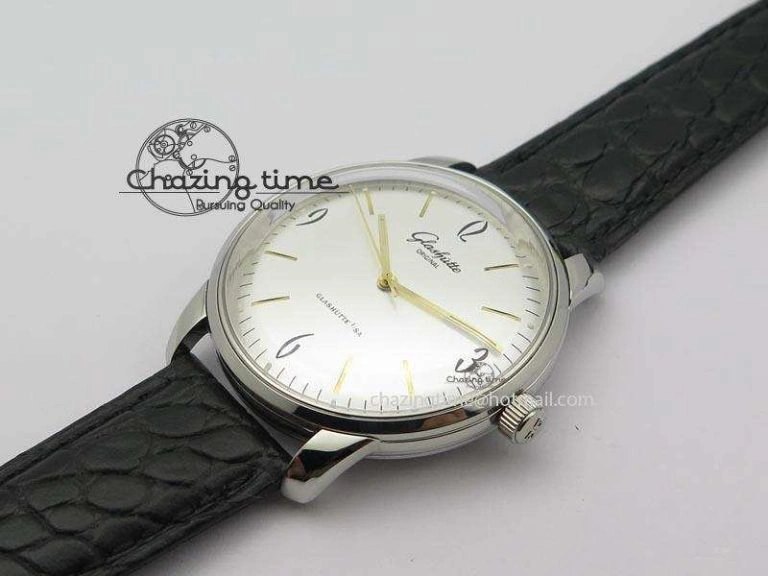 Senator Sixties SS White Dial On Black Leather Strap A3959