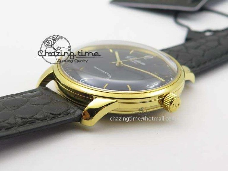Senator Sixties YG Black Dial On Black Leather Strap A3959