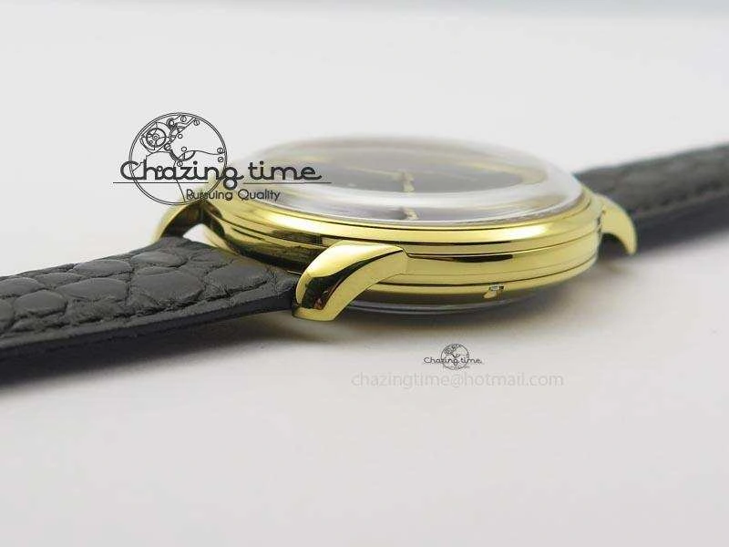 Senator Sixties YG Black Dial On Black Leather Strap A3959