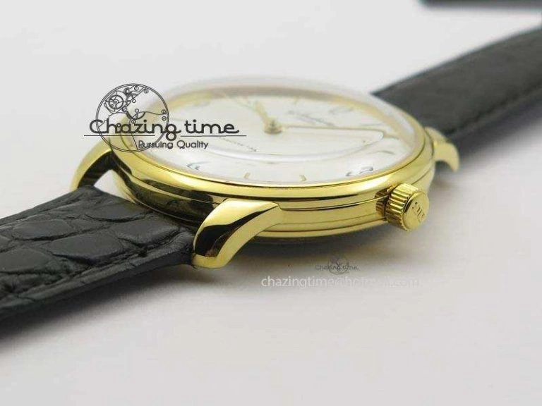 Senator Sixties YG White Dial On Black Leather Strap A3959