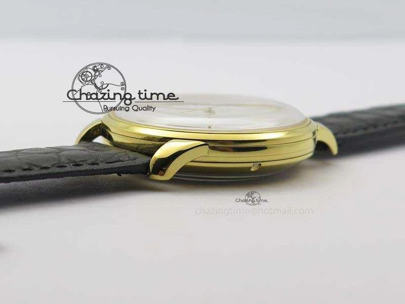 Senator Sixties YG White Dial On Black Leather Strap A3959