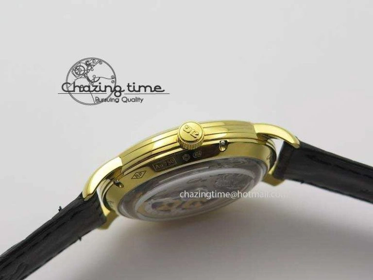 Senator Sixties YG White Dial On Black Leather Strap A3959