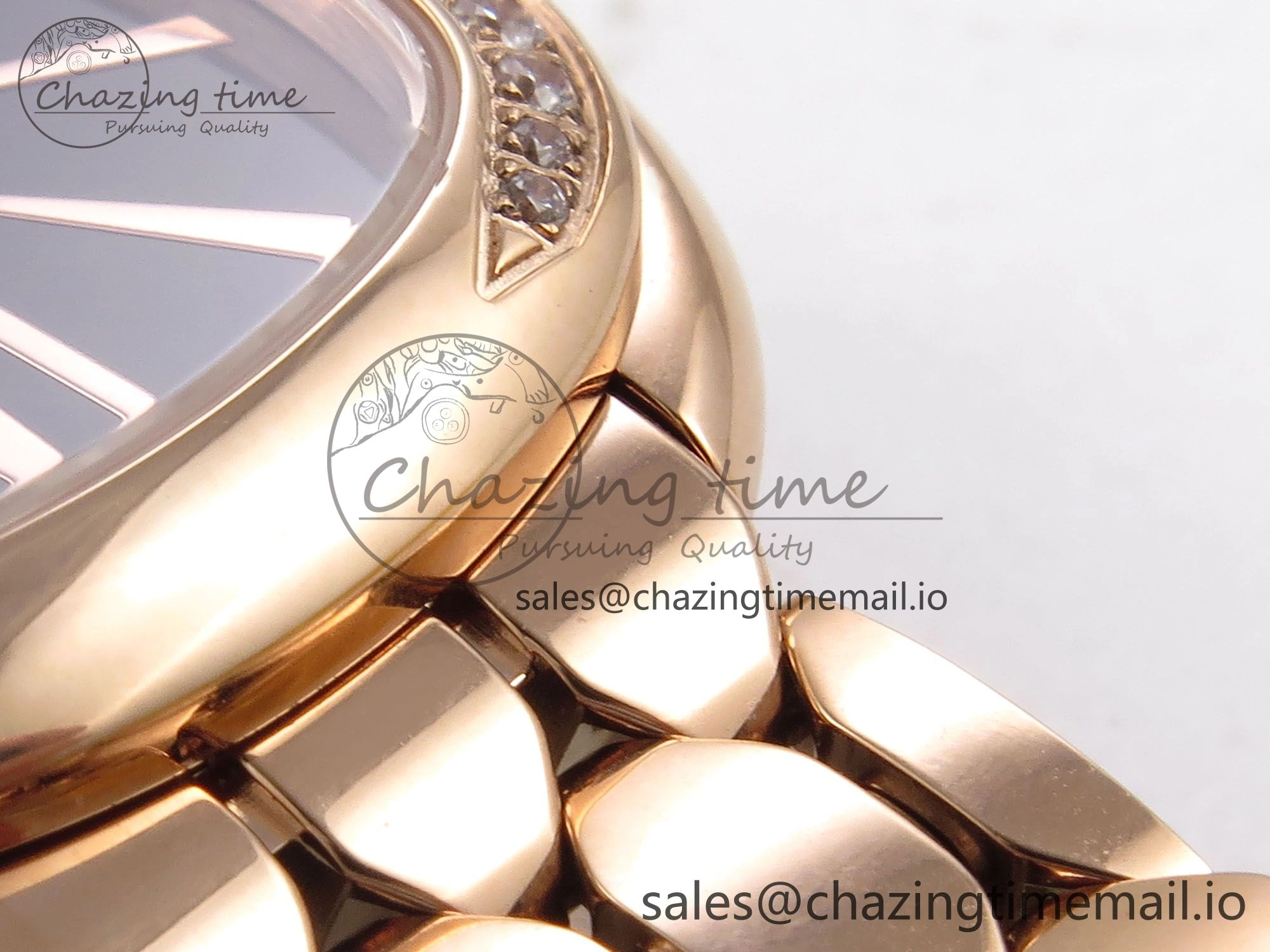 Serpenti Seduttori Watch RG BVF 1:1 Best Edition Black Dial Diamonds Bezel on RG Bracelet Swiss Quartz