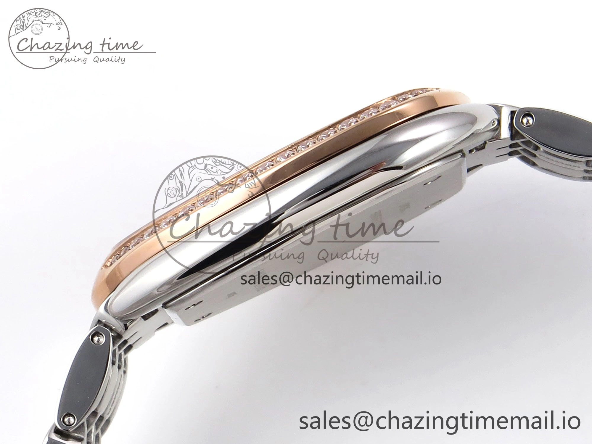 Serpenti Seduttori Watch RG BVF 1:1 Best Edition Black Dial Diamonds Bezel on SS Bracelet Swiss Quartz