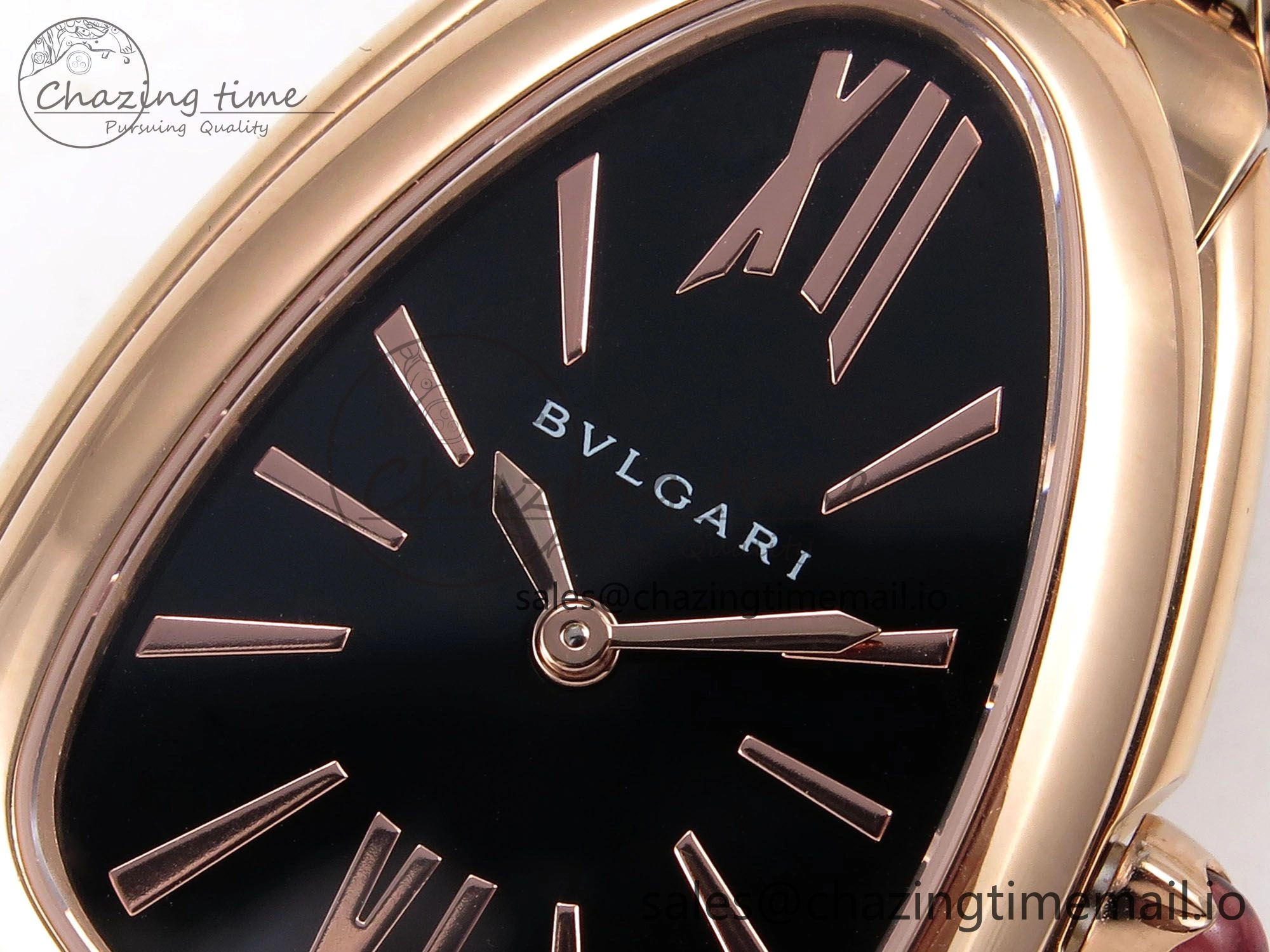 Serpenti Seduttori Watch RG BVF 1:1 Best Edition Black Dial on RG Bracelet Swiss Quartz