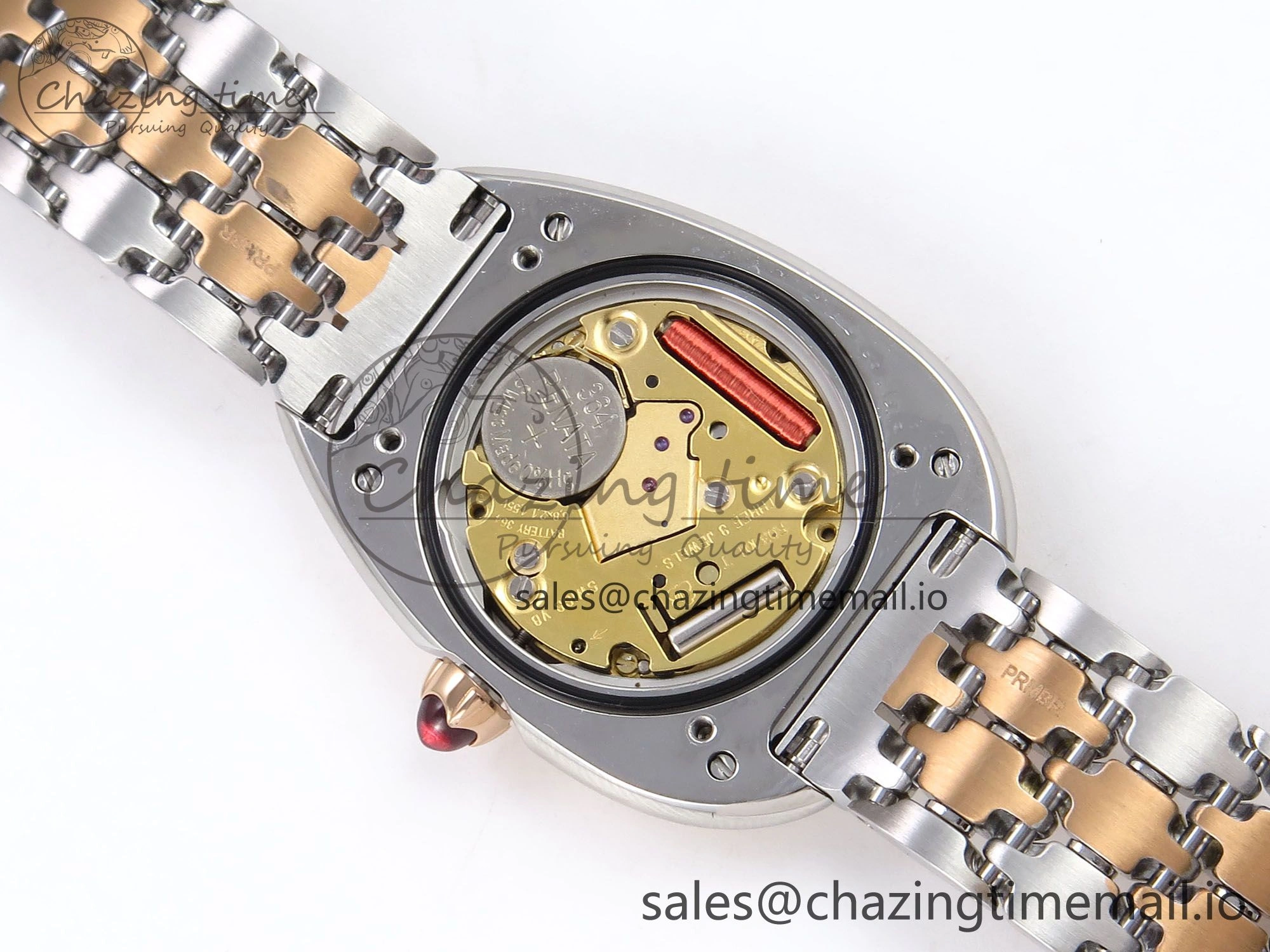 Serpenti Seduttori Watch RG SS BVF 1:1 Best Edition Black Dial Diamonds Bezel on RG SS Bracelet Swiss Quartz