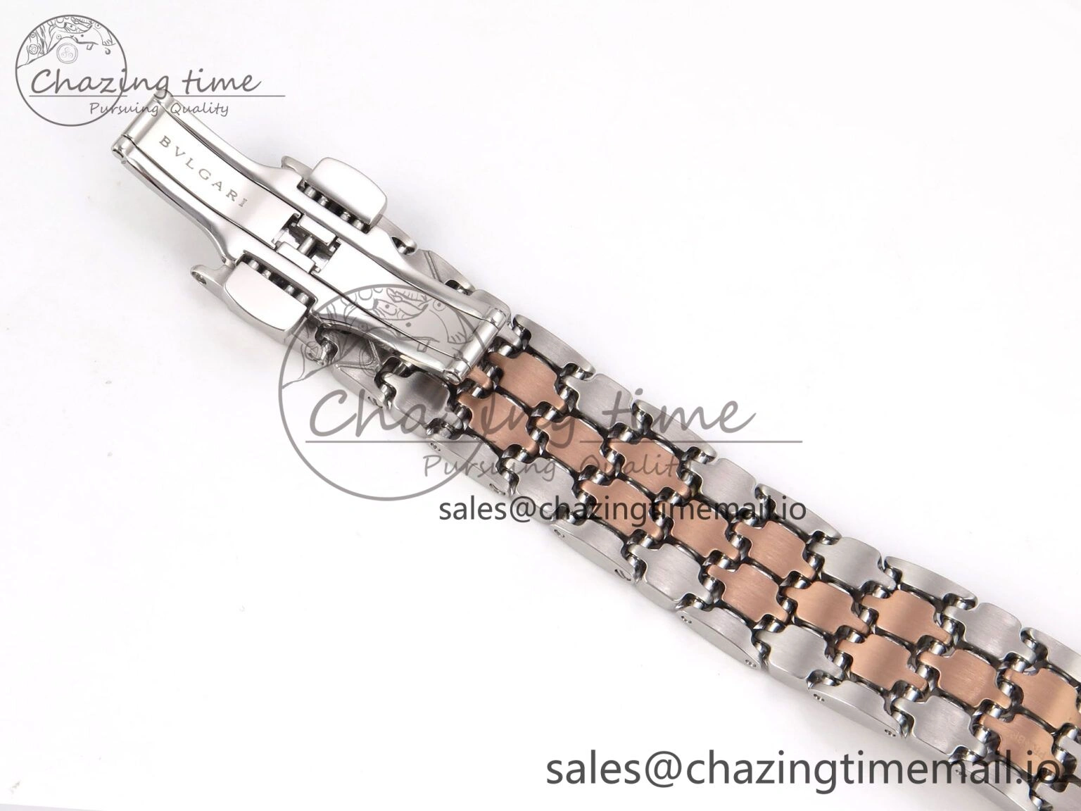 Serpenti Seduttori Watch RG SS BVF 1:1 Best Edition Black Dial Diamonds Bezel on RG SS Bracelet Swiss Quartz