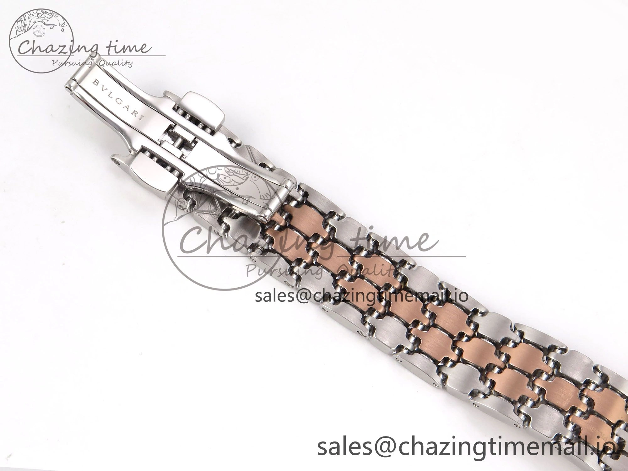 Serpenti Seduttori Watch RG SS BVF 1:1 Best Edition Black Dial Diamonds Bezel on RG SS Bracelet Swiss Quartz
