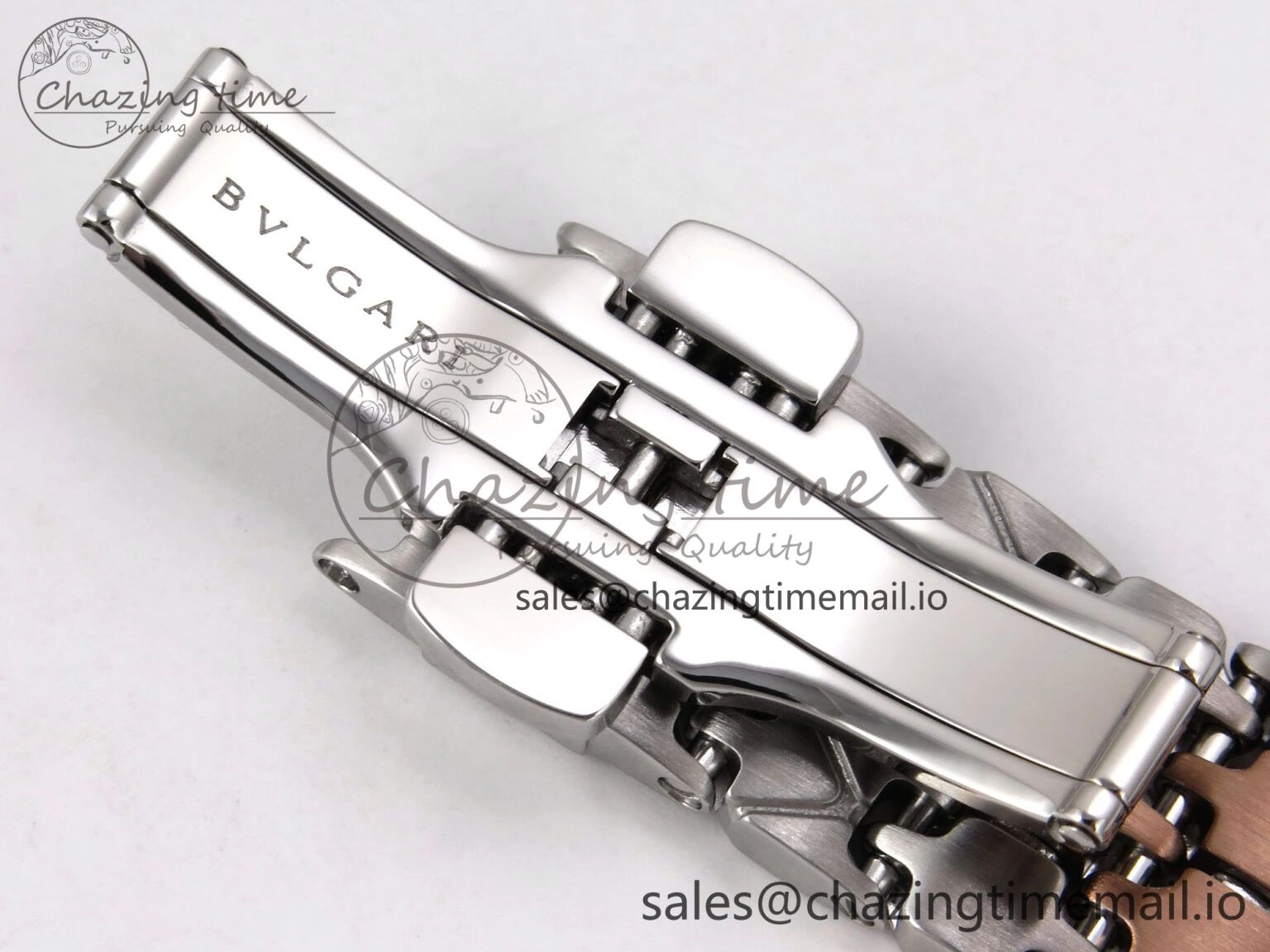 Serpenti Seduttori Watch RG SS BVF 1:1 Best Edition Black Dial Diamonds Bezel on RG SS Bracelet Swiss Quartz