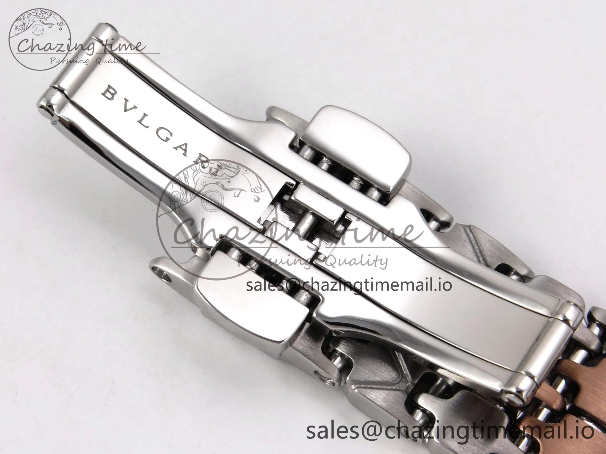 Serpenti Seduttori Watch RG SS BVF 1:1 Best Edition Black Dial Diamonds Bezel on RG SS Bracelet Swiss Quartz
