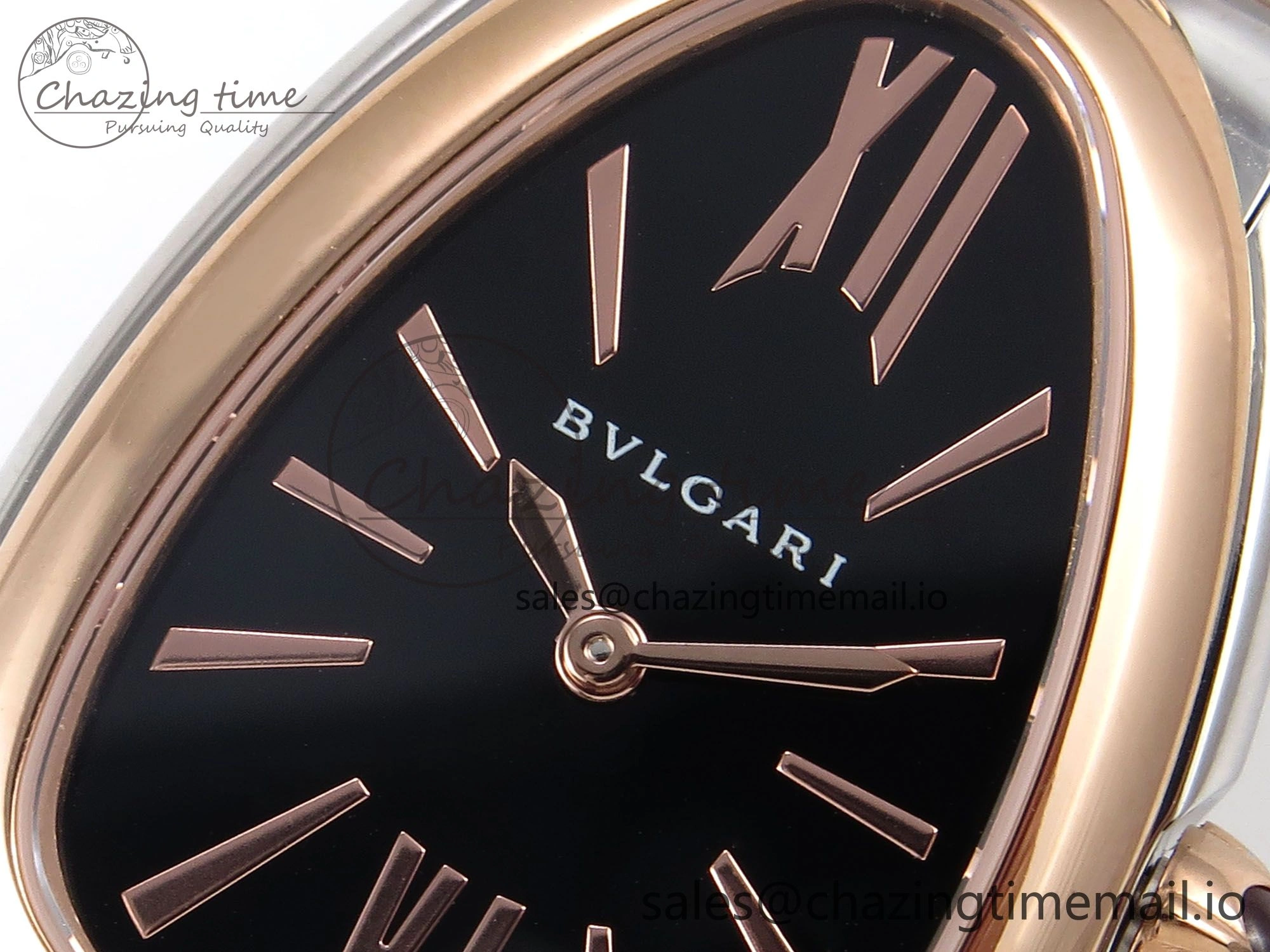 Serpenti Seduttori Watch RG SS BVF 1:1 Best Edition Black Dial on RG SS Bracelet Swiss Quartz
