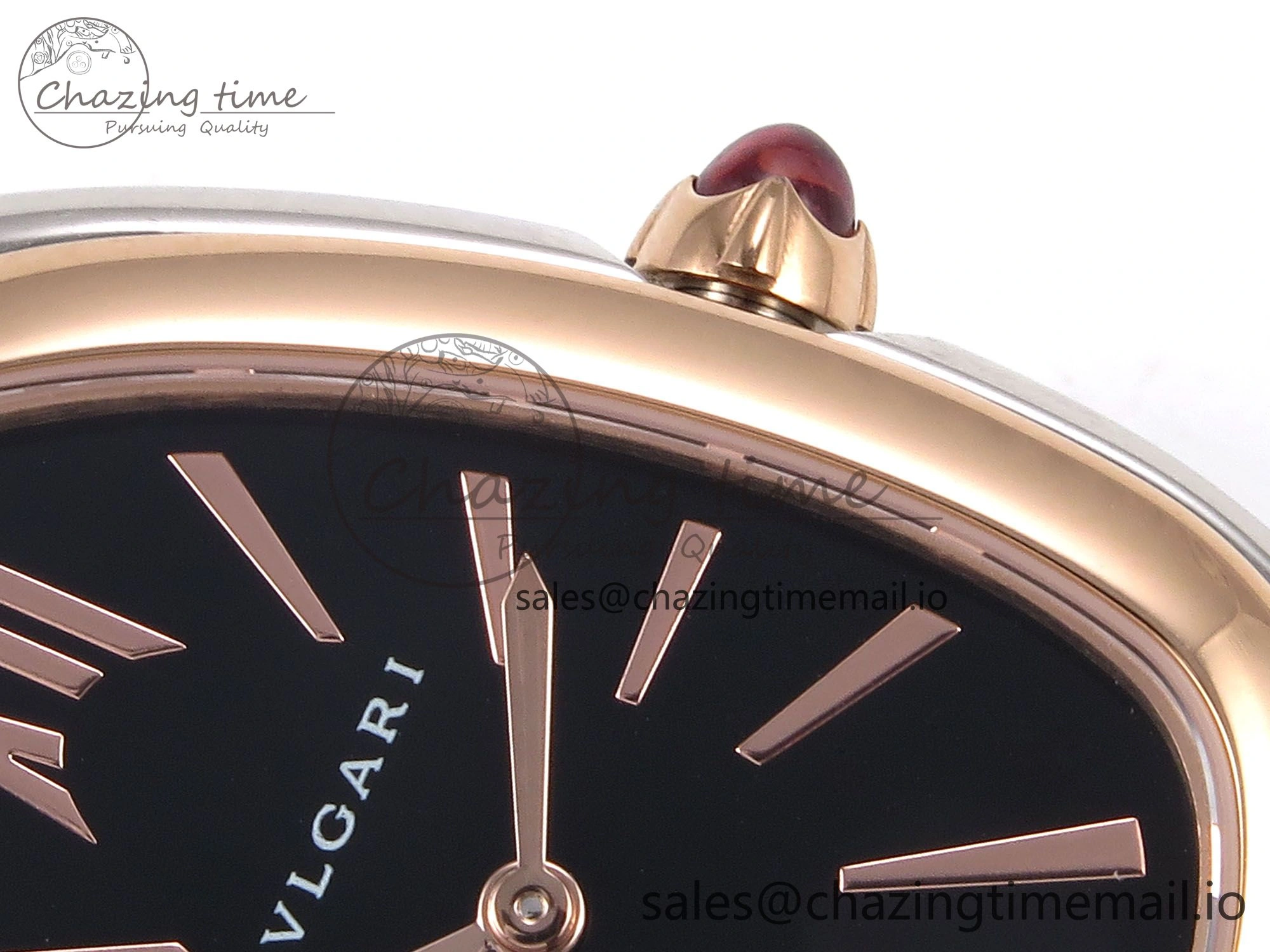 Serpenti Seduttori Watch RG SS BVF 1:1 Best Edition Black Dial on RG SS Bracelet Swiss Quartz