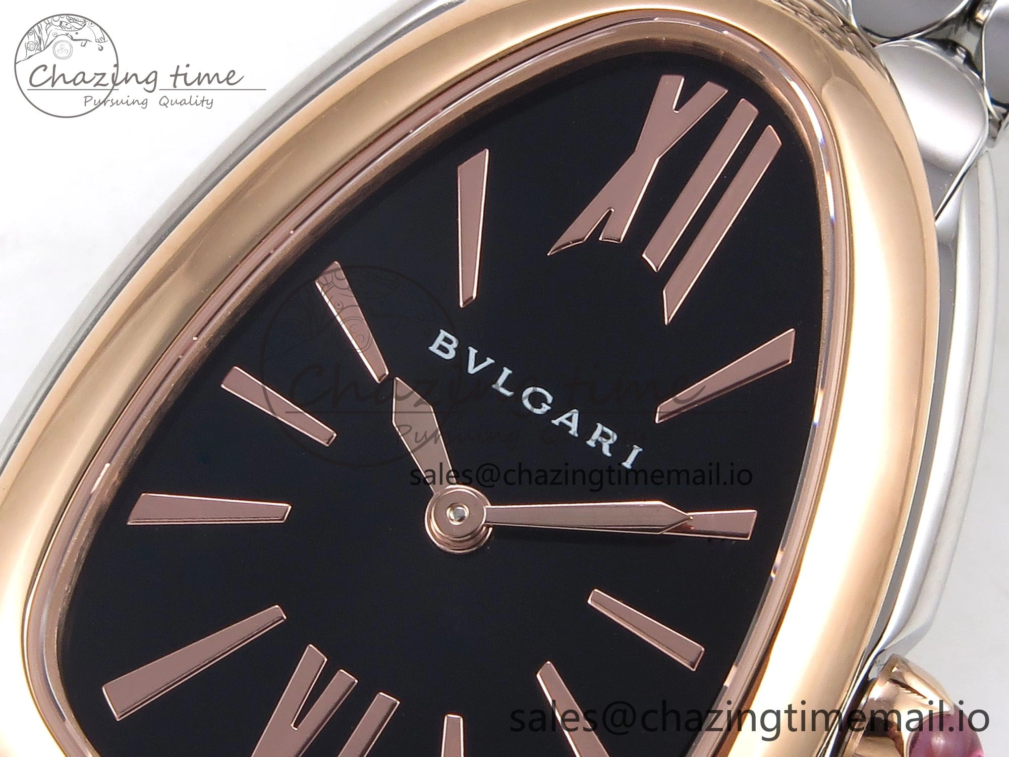 Serpenti Seduttori Watch RG SS BVF 1:1 Best Edition Black Dial on SS Bracelet Swiss Quartz