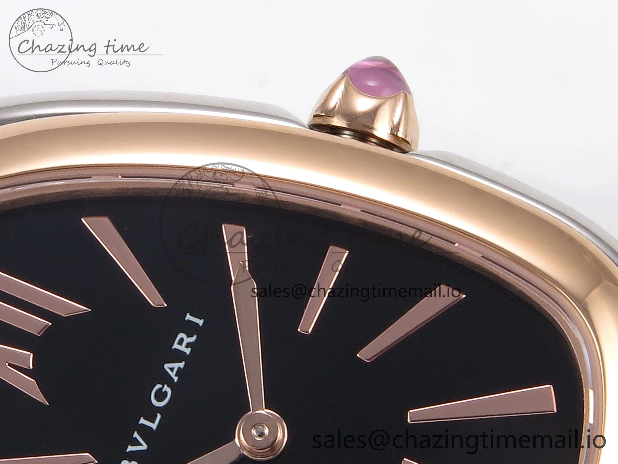 Serpenti Seduttori Watch RG SS BVF 1:1 Best Edition Black Dial on SS Bracelet Swiss Quartz