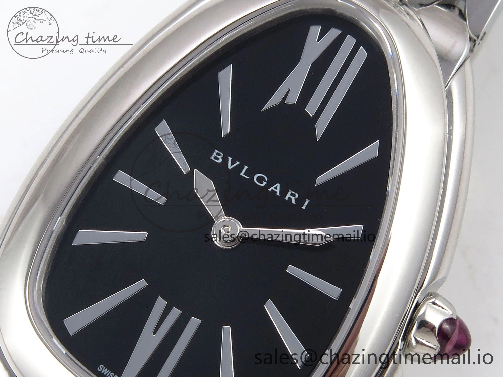 Serpenti Seduttori Watch SS BVF 1:1 Best Edition Black Dial on SS Bracelet Swiss Quartz