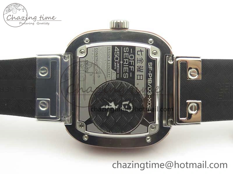 Seven Friday P1B 03 Japan Limited Edition SVF 1:1 Best Edition on White Leather Strap Miyota 82S7 ( Free Extra Strap )