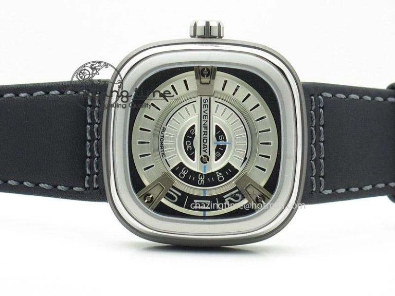 SevenFriday M1-1 SWF 1:1 Best Edition Silver Dial on Black Leather Strap Miyota 8215