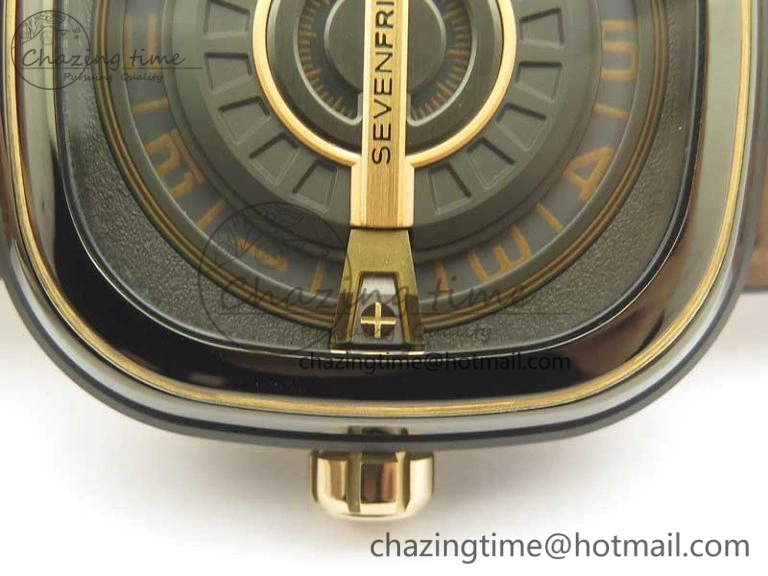 SevenFriday M2-02 SVF 1:1 Best Edition Black Dial On Brown Leather Strap Miyota 8215 (Free Rubber Strap