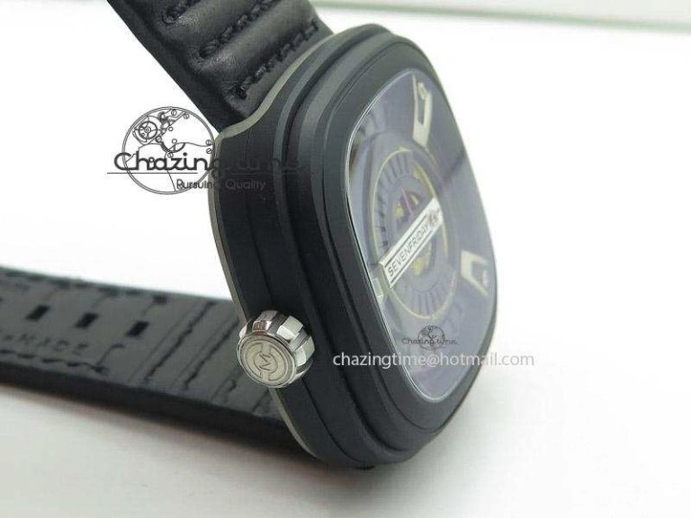 SevenFriday M2-1 SWF 1:1 Best Edition Black Dial on Black Leather Strap Miyota 8215