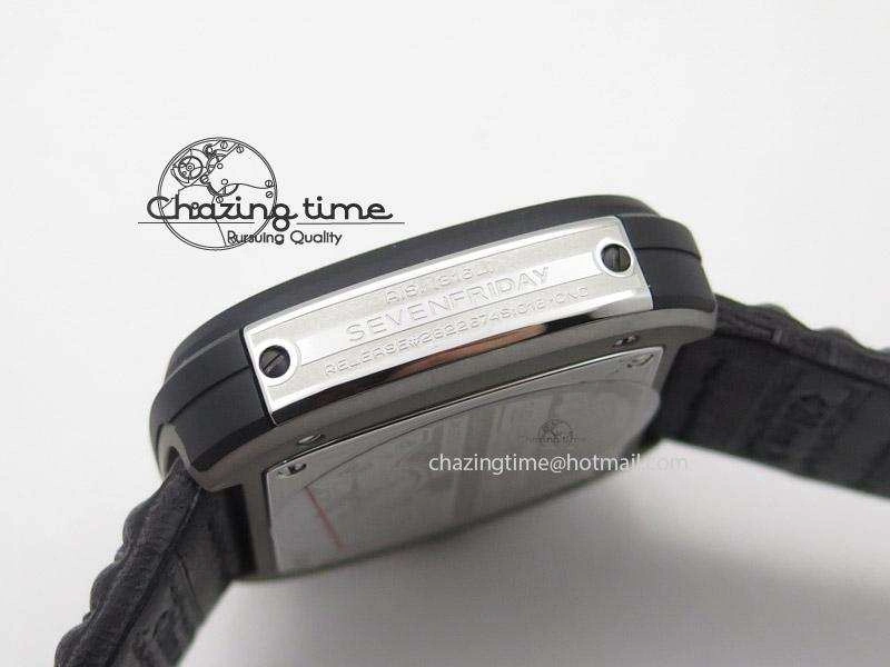 SevenFriday M2-1 SWF 1:1 Best Edition Black Dial on Black Leather Strap Miyota 8215