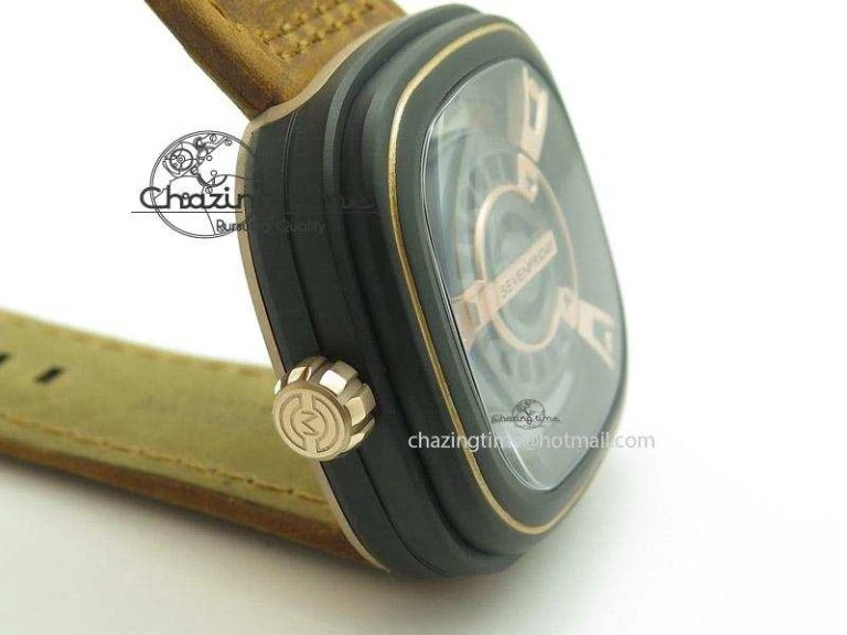 SevenFriday M2-2 V6F Best Edition Black Dial On Brown Leather Strap Miyota 8215