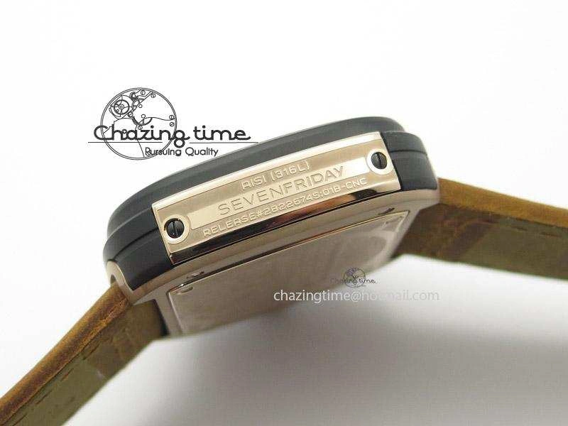 SevenFriday M2-2 V6F Best Edition Black Dial On Brown Leather Strap Miyota 8215