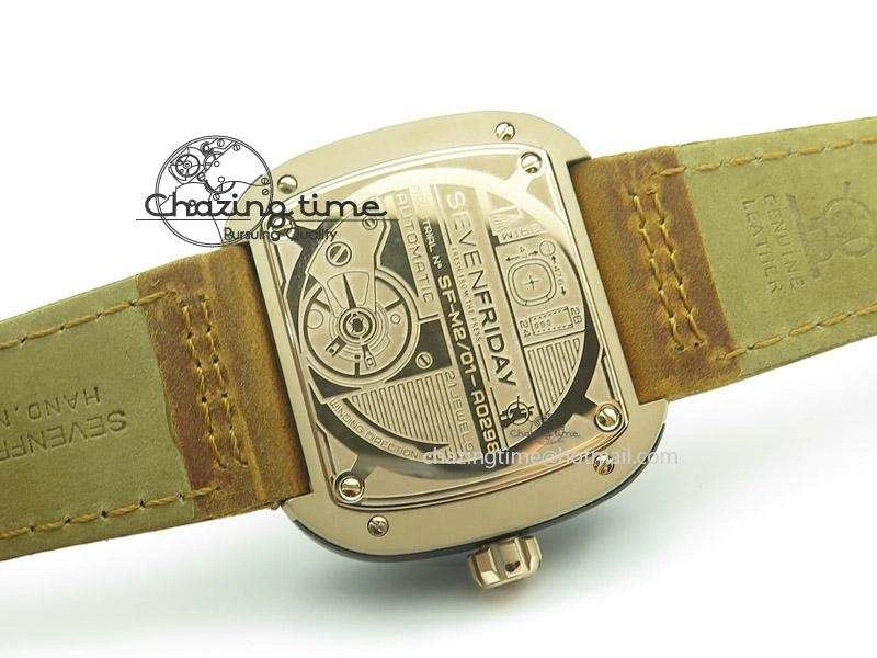 SevenFriday M2-2 V6F Best Edition Black Dial On Brown Leather Strap Miyota 8215