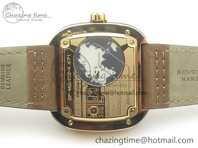 SevenFriday M2 02 SVF 1:1 Best Edition Black Dial on Brown Leather Strap Miyota 8215