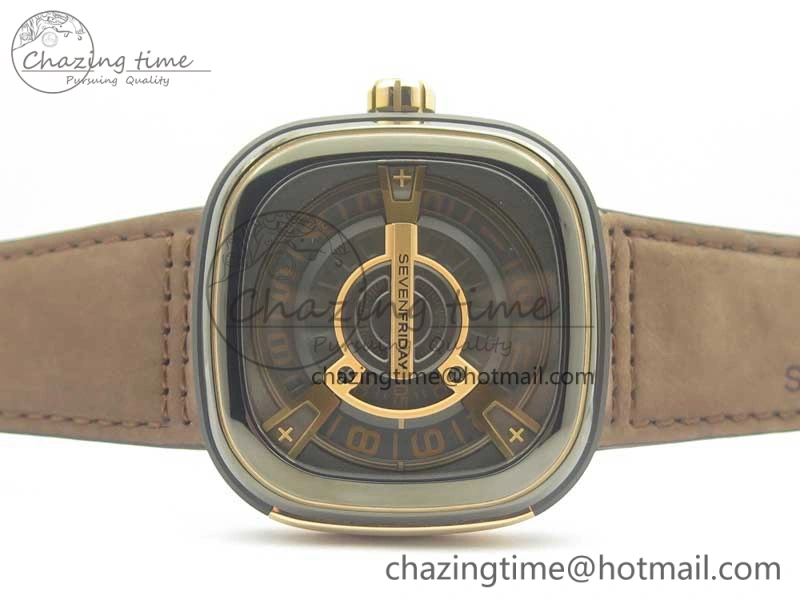 SevenFriday M2 02 SVF 1:1 Best Edition Black Dial on Brown Leather Strap Miyota 8215