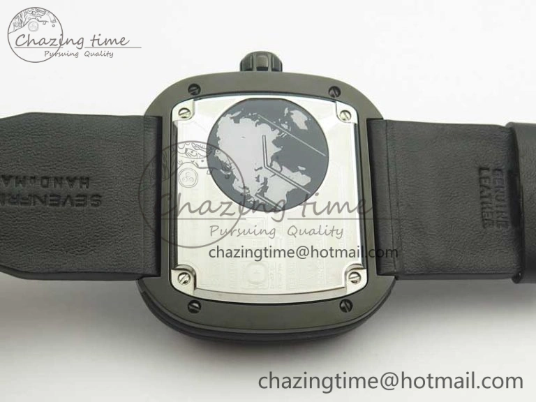 SevenFriday M3-01 PVD-LE SVF 1:1 Best Edition Black Dial On Black Leather Strap Miyota 8215 (Free Rubber Strap)