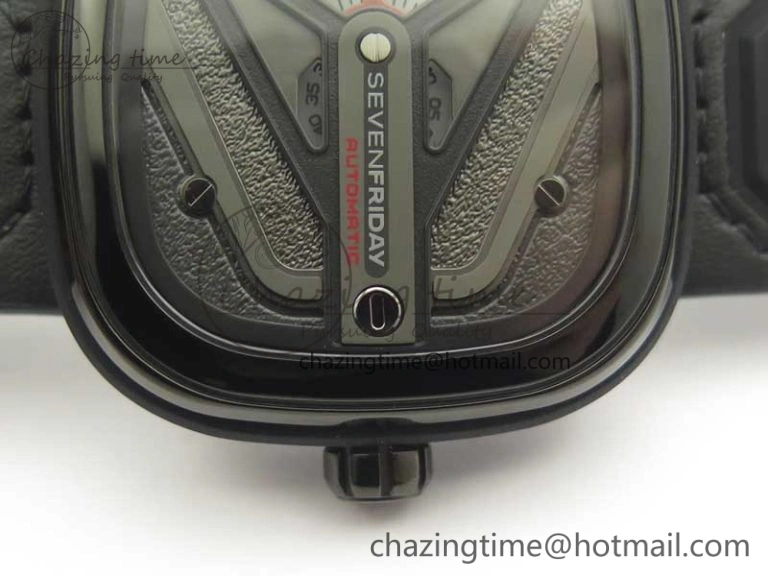 SevenFriday M3-01 PVD-LE SVF 1:1 Best Edition Black Dial On Black Leather Strap Miyota 8215 (Free Rubber Strap)