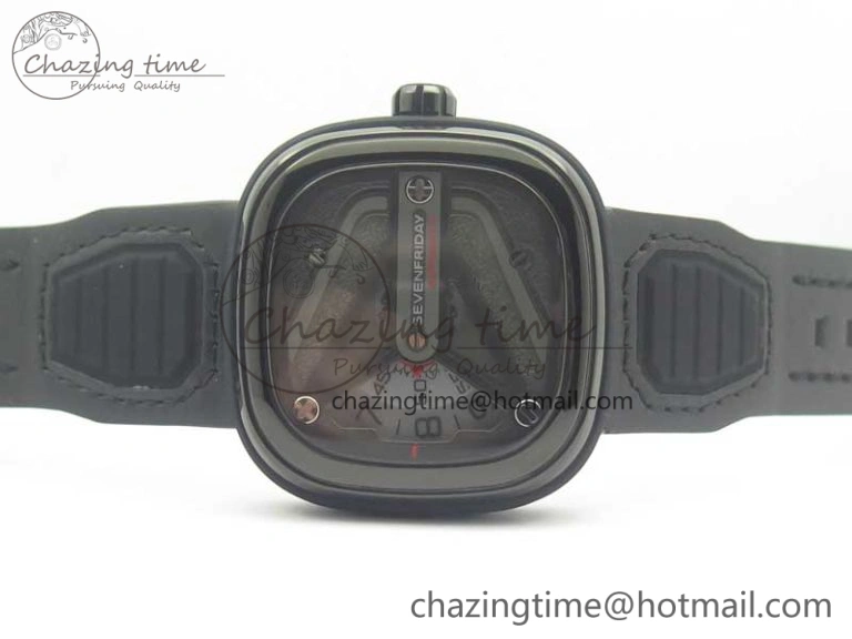 SevenFriday M3 01 SVF 1:1 Best Edition Black Dial on Black Leather Strap Miyota 8215 (Free Extra Strap)