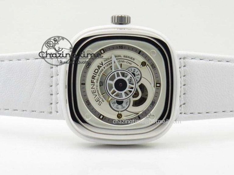 SevenFriday P1-2 SWF 1:1 Best Edition on White Leather Strap Miyota 82S7
